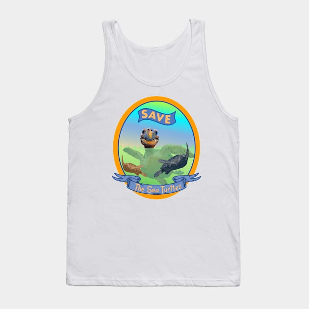 Save the Sea Turtles Tank Top by AtkissonDesign